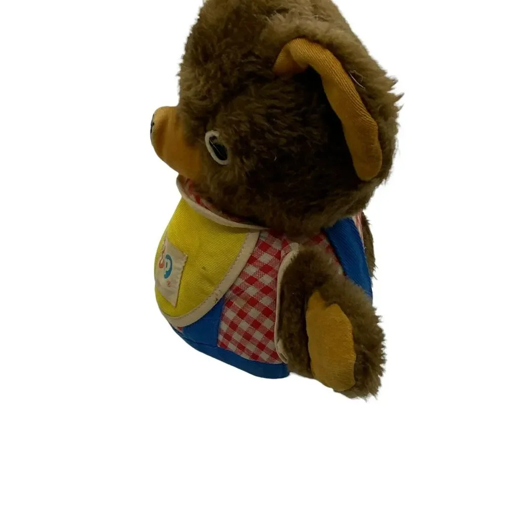 Teddy Bear Tip Top Chime Baby Toy Vintage Fisher Price Unisex Kids Brown